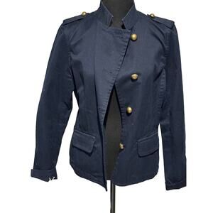 Liz Claiborne Navy Jacket Blazer Nautical old money‎ Classy sz 8 career grunge